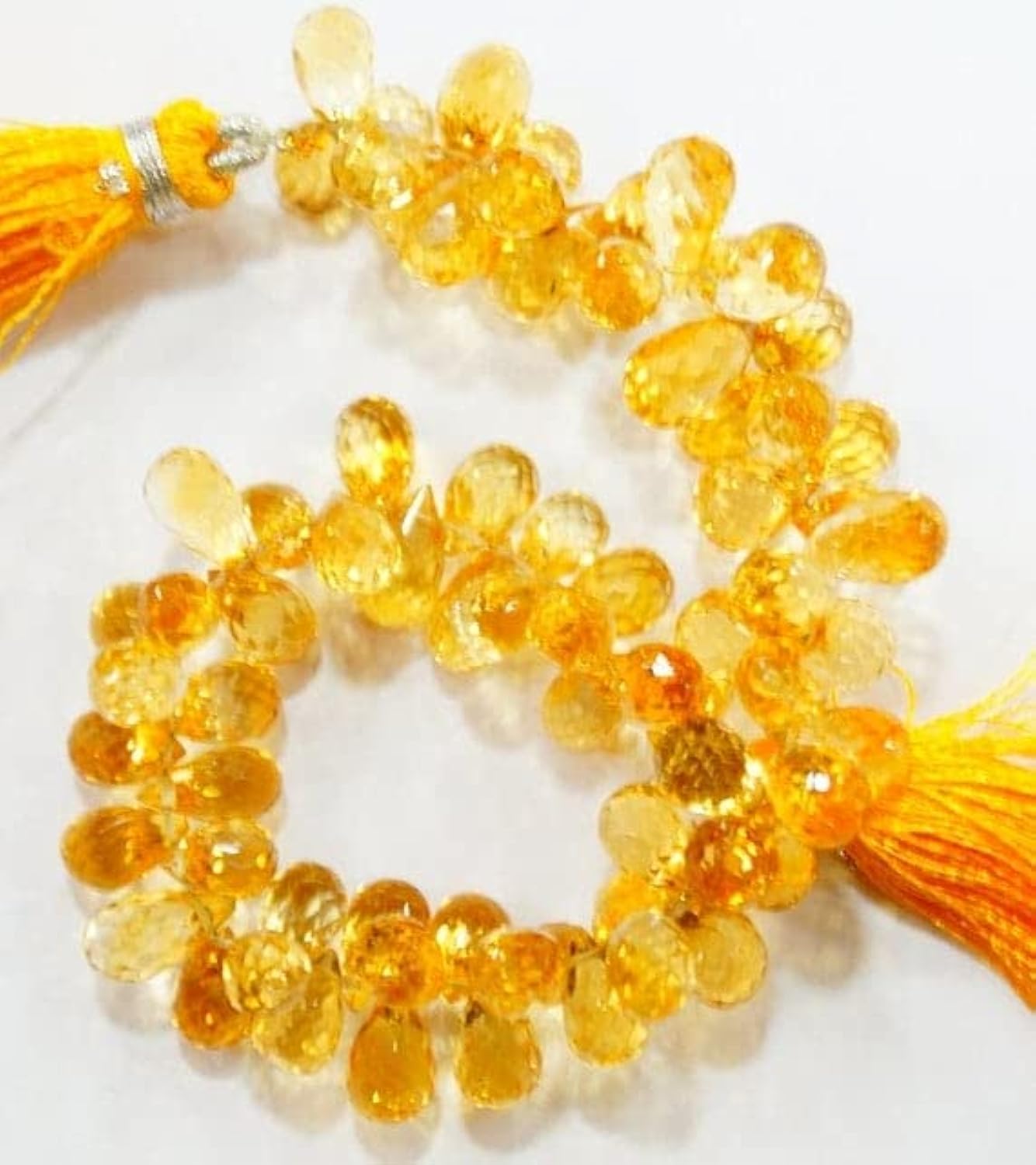 Citrine perles de goutte naturelles sans défauts pour montages de bijoux
