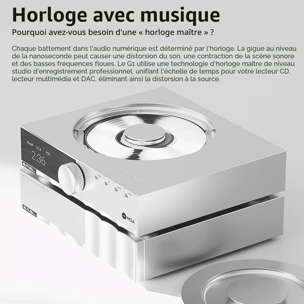 SMSL G1 First Horloge principale externe 10 MHz Oscillateur à cristal numérique précis Lecteur multi-canaux pour lecteur CD/lecteur multimédia/DAC, température constante indépendante, pour systèmes