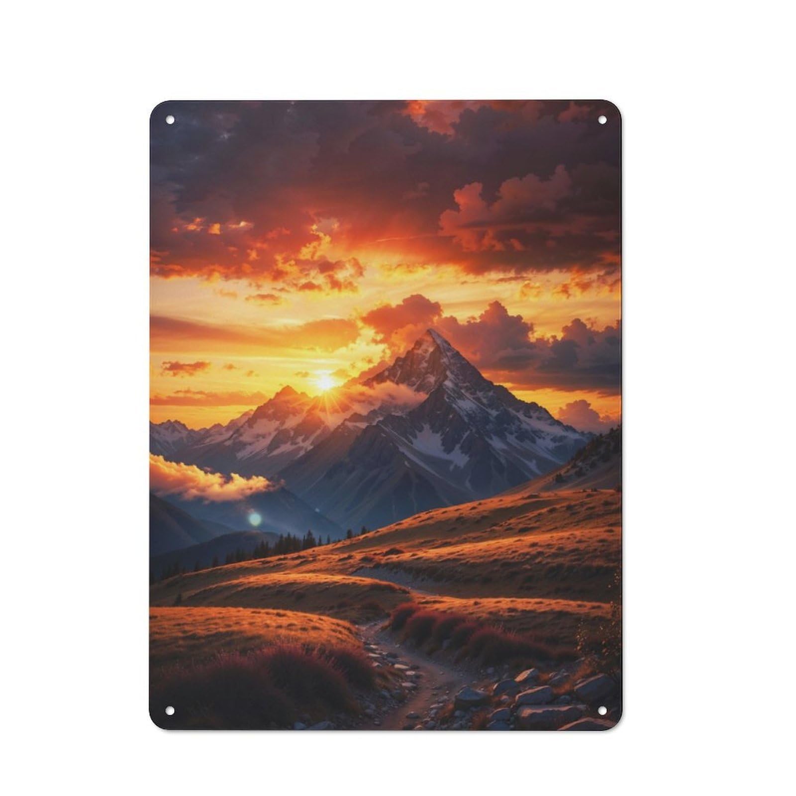 Junmoney Majestic Sunset Vintage Tin Sign 40X30cm With For Garage Wall, Suited To People Furnishing A Garage