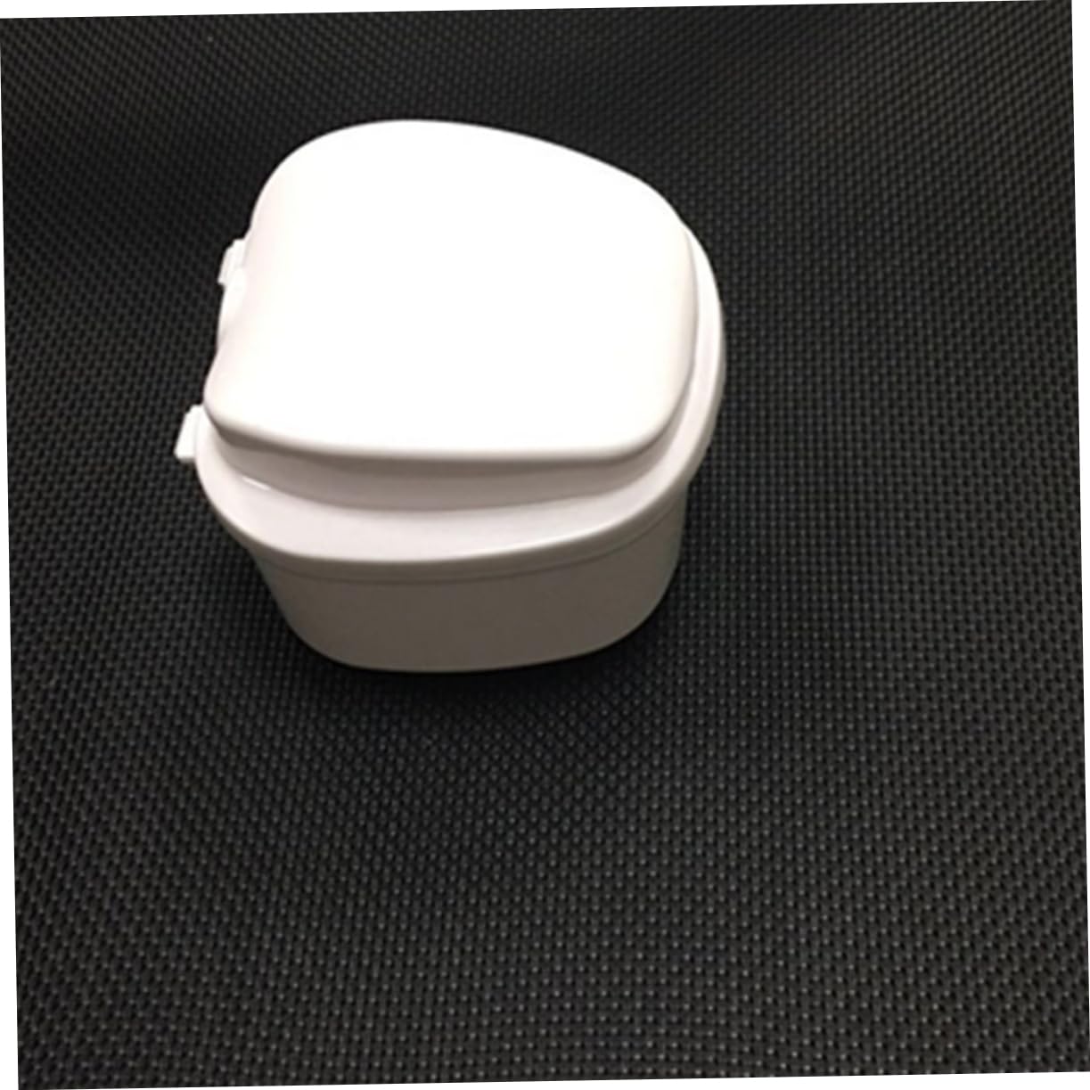 Denture Bath Box Case Strainer Portable False Teeth Storage Container Compact and Design for Travel Easy Cleaning White
