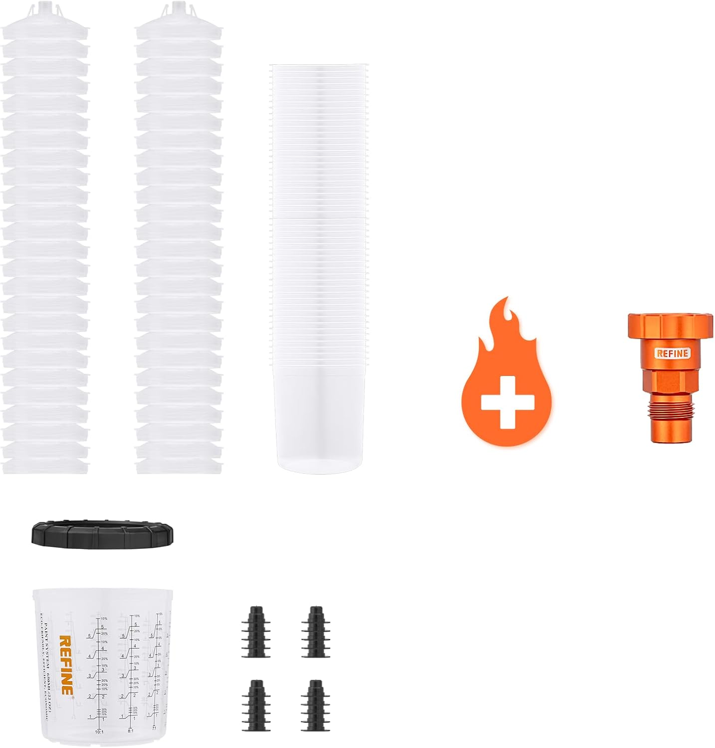 REFINE 650ml Universal Disposable Paint Sprayer Mixing Cups