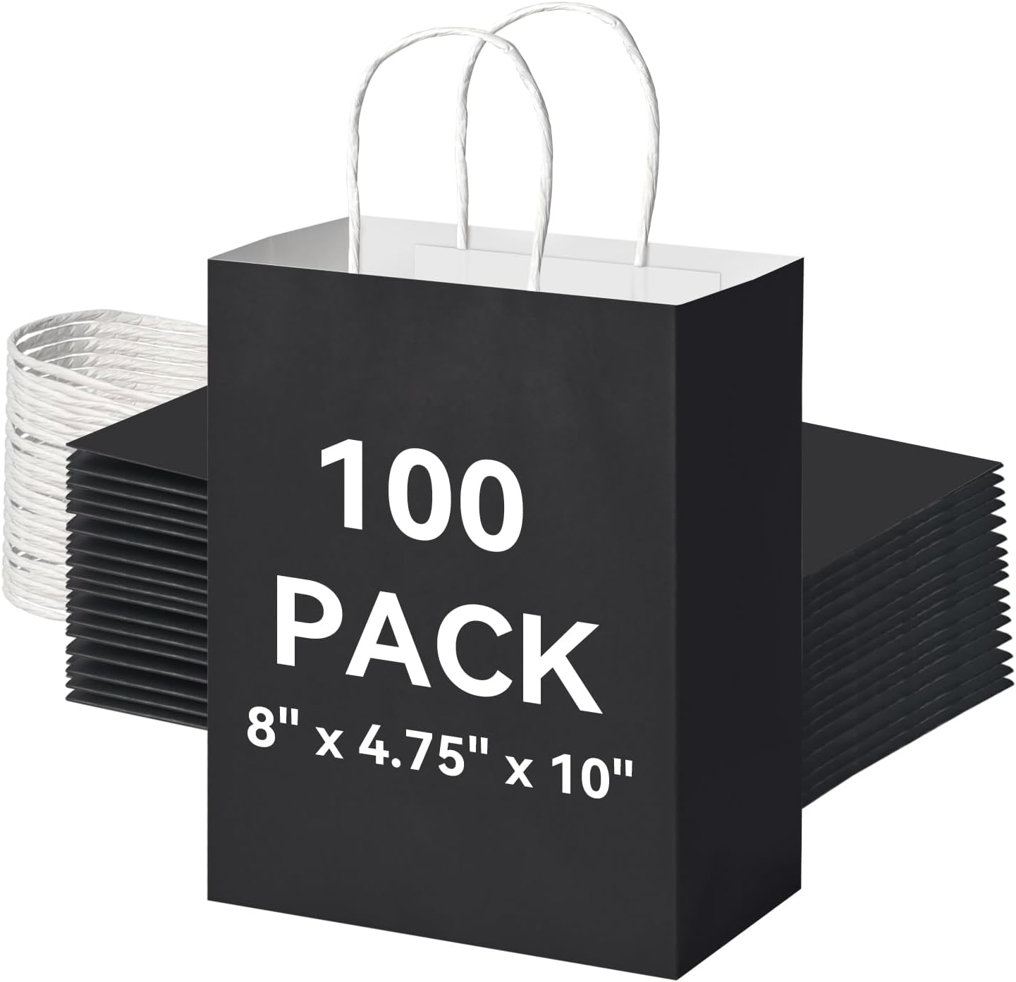 Brothersbox 100Pcs Black Paper Gift Bags Medium Size...