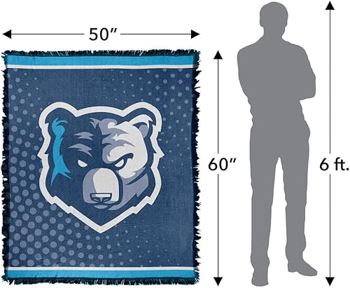 Miniatura 2 de Bob Jones University Blanket 50x60 Logo Dots Woven Tapestry Cotton Blend Fringed Throw Blanket