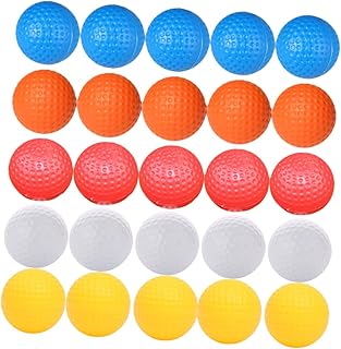 Happyyami 30piezas Práctica Balones Huecas No Porosas Balones Colores Blancas Amarillas Naranjas y Azules y Ligeras
