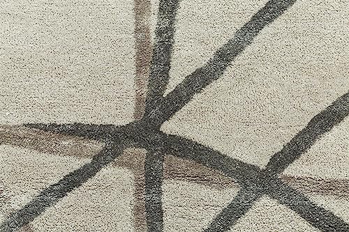 Image of Jaipur Rugs Wool & Viscose Handmade Hand Tufted Camouflage Lightweight Modern Living Room Carpet for Elegant Home Decor (2X3 Ft, Grey & Black)