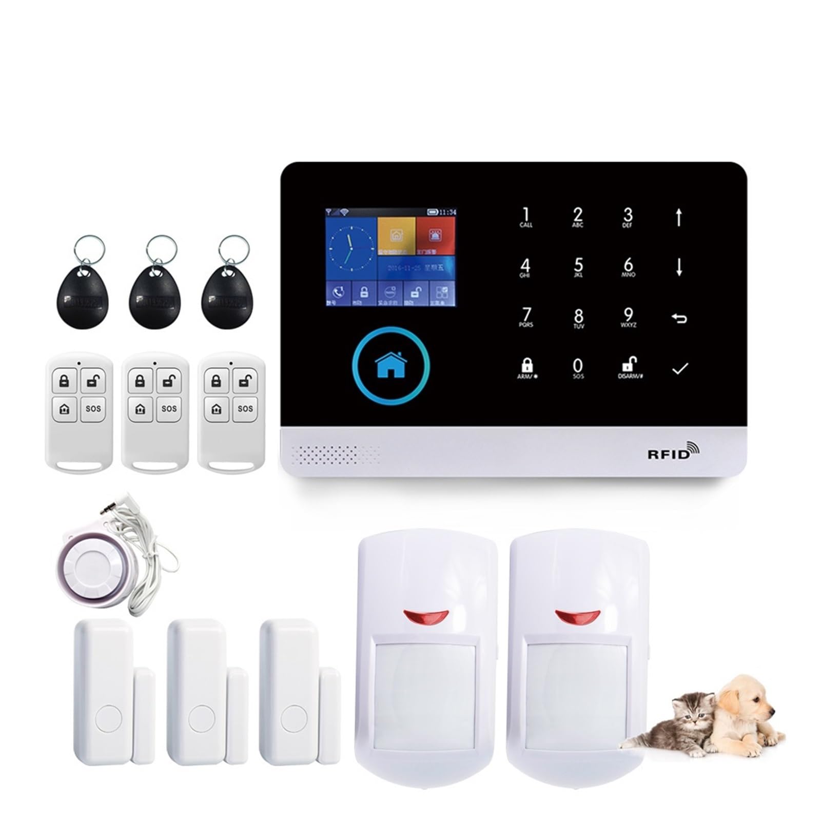 Systemy Alarmowe Domu System Alarmowy Z Czujnikiem Ruchu Odpornego Na Zwierzęta Kamera IP WiFi Bezprzewodowa Inteligentna Kontrola Aplikacji Bezpieczeństwa W Domu(Pet Immune-O.)