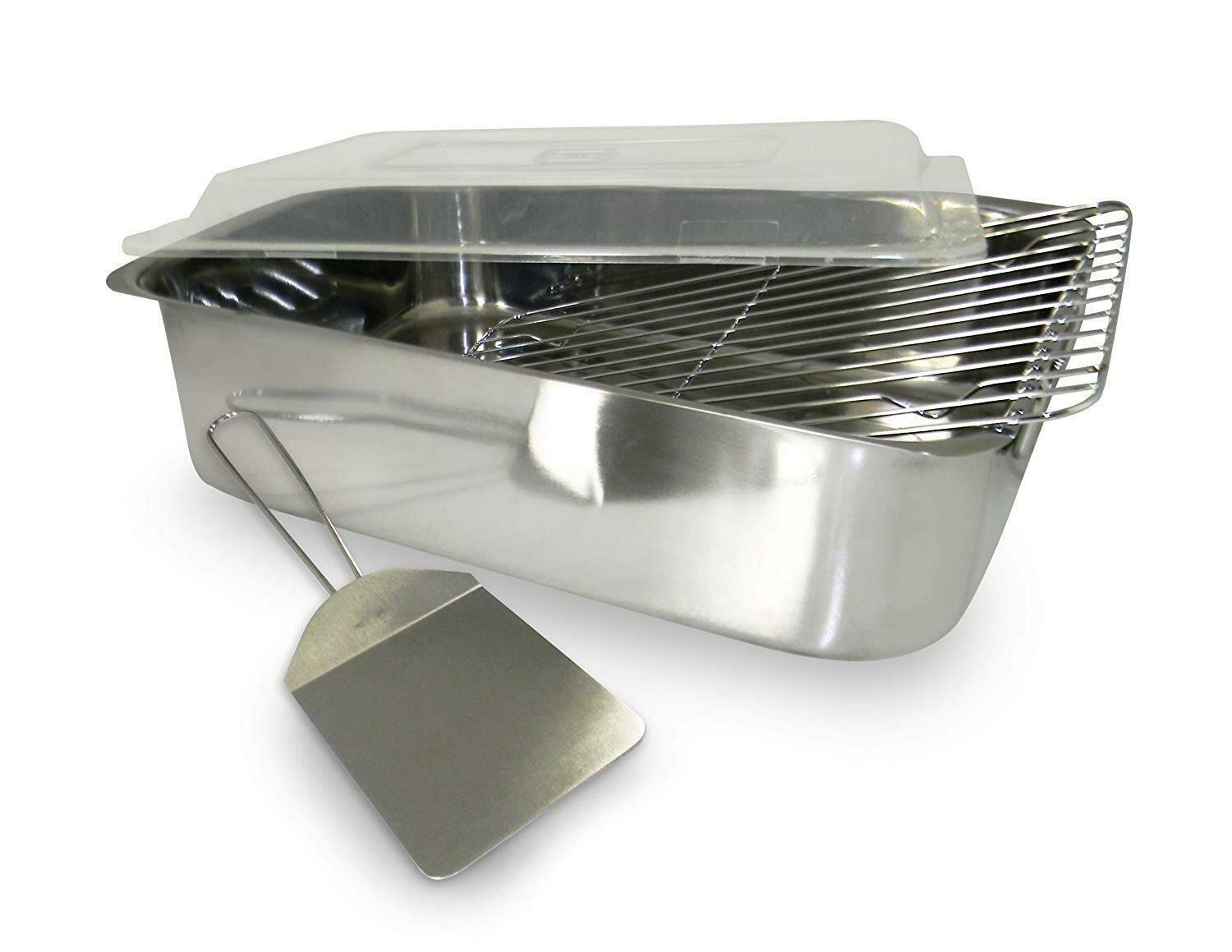 Lasagna Roaster Serving Pan 14 Inch 4 Piece Cover & Spatula Stainless Steel Casserole dish Roasting 