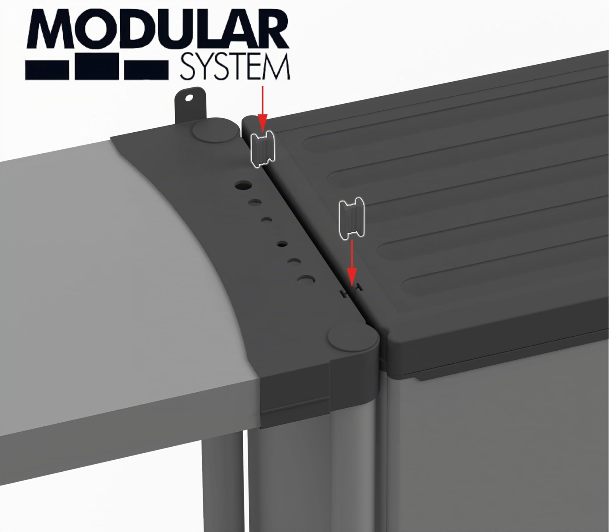 Adventa: Estantería de Resina de PVC y PP, 4 estantes, fácil de Montar, Modular System, Resistente, Apta para ambientes Interiores y Exteriores, 80 x 40 x 165 cm