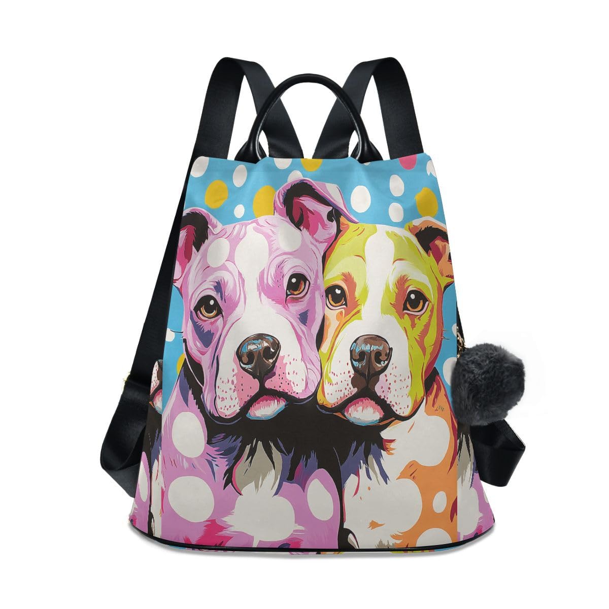 ALAZA Cute Polka Dots Pitbull Dogs Trips Hiking Camping Rucksack Pack for Women