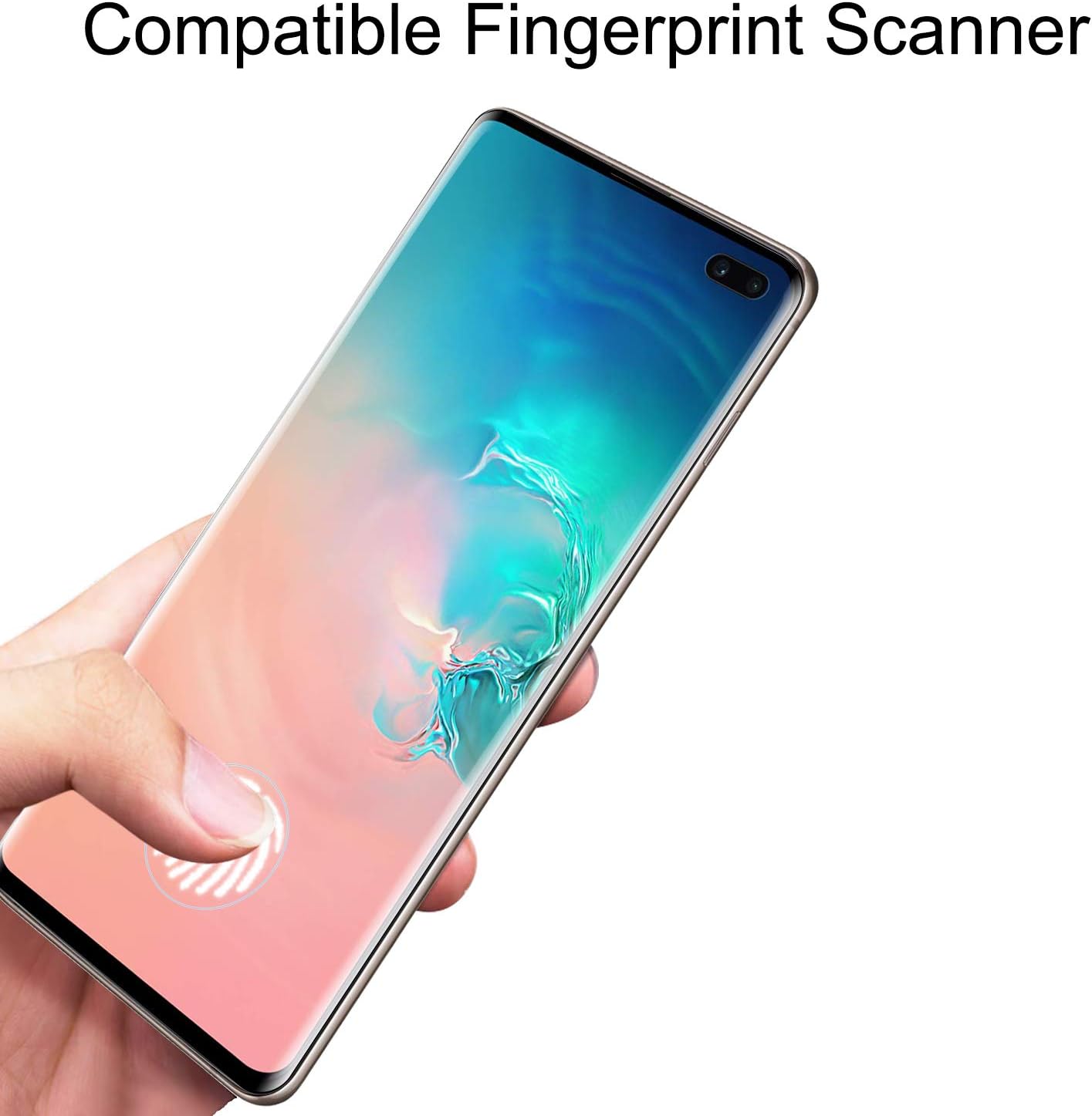 FOVAL Galaxy S10 Plus Screen Protector Glass, Compatible with Fingerprint Scanner, Tempered Glass Screen Protector for Samsung S10+ with Easy Installation Tray(NOT Work for Verizon S10 Plus 5G)