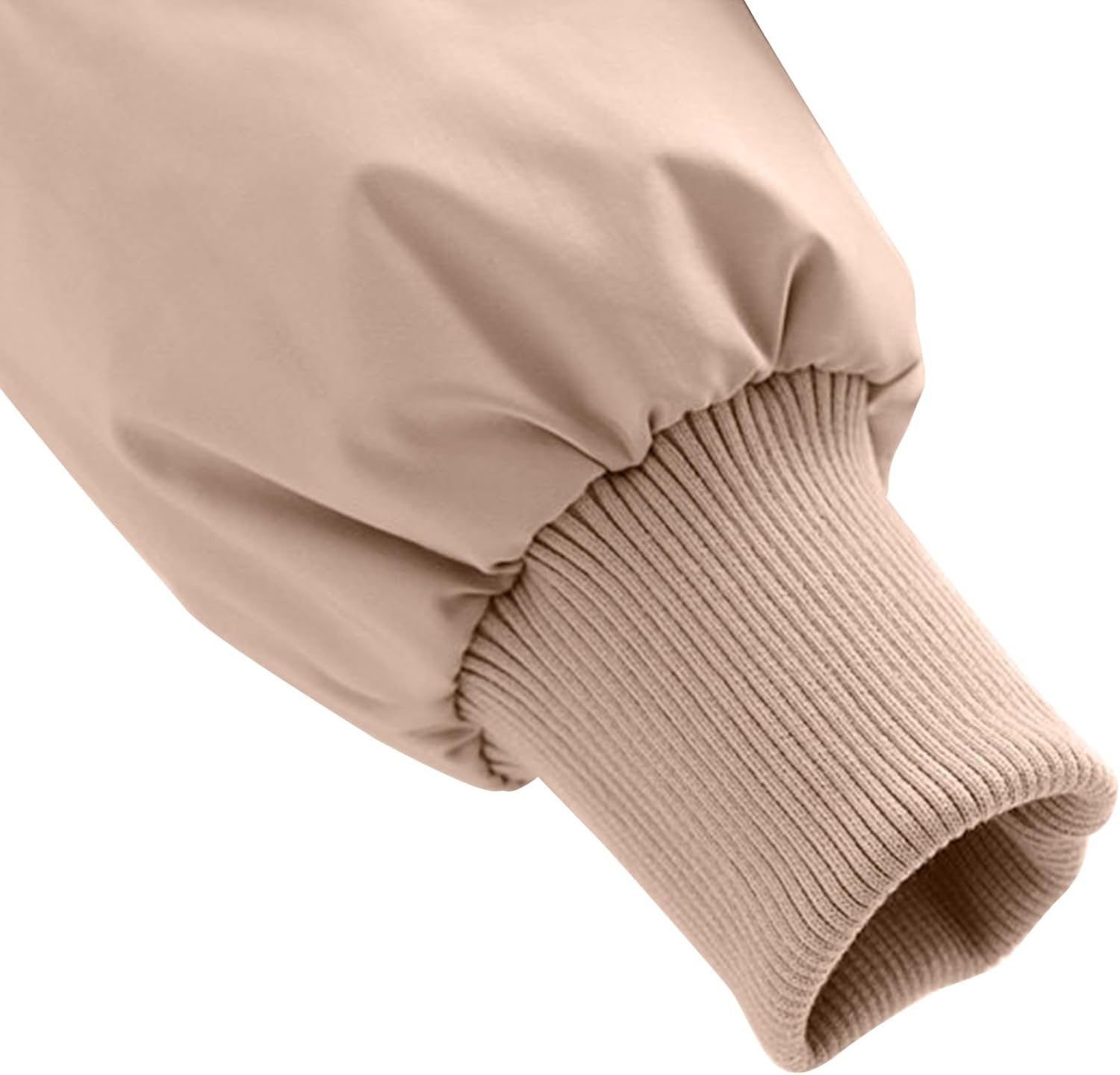 Akklian Women's Zip Up Puffer Jacket No Hood Chunky Padded Down Jackets High Neck Cropped Quilted Coat Outerwear with Pockets