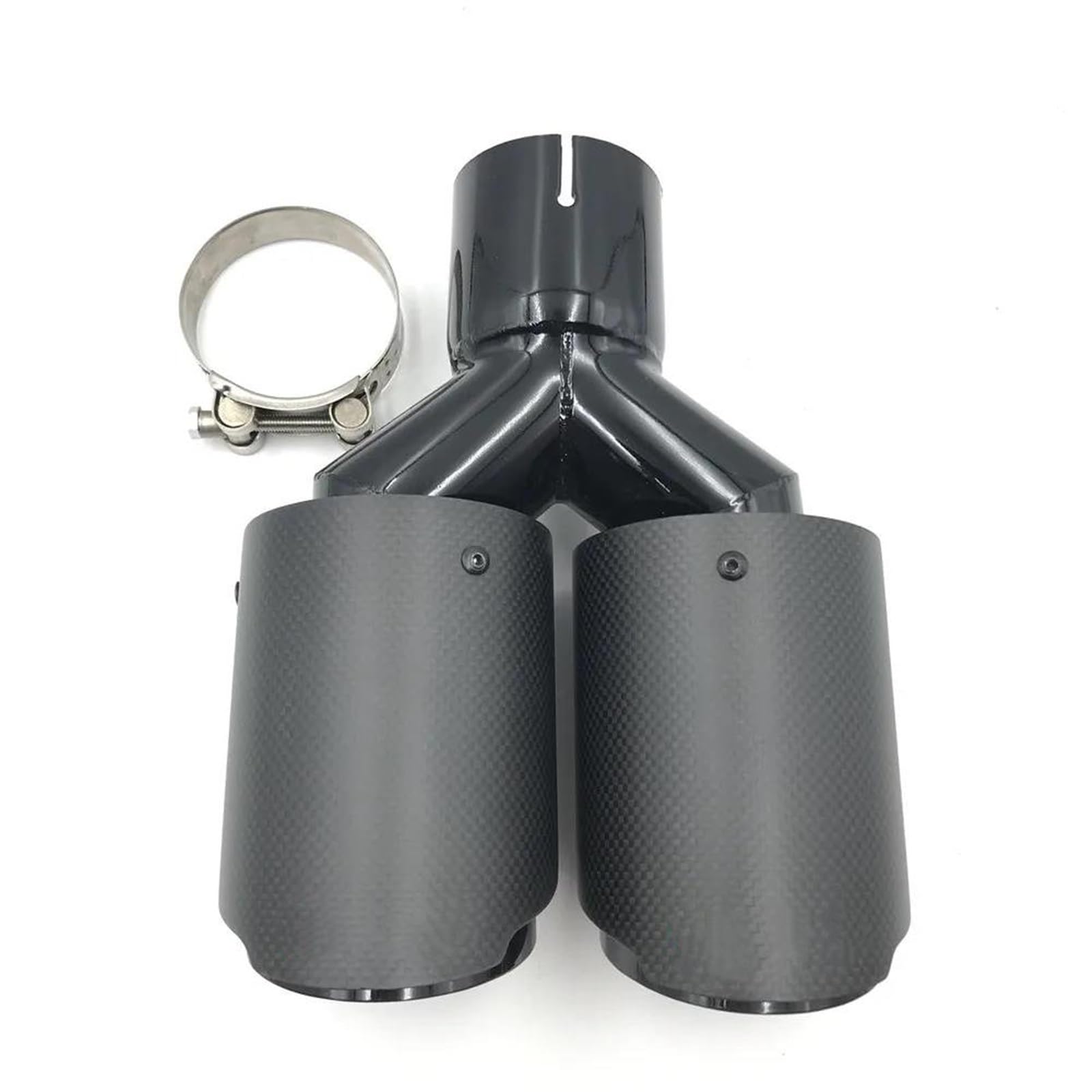 Embout d'échappement double en carbone et acier look sport - 8