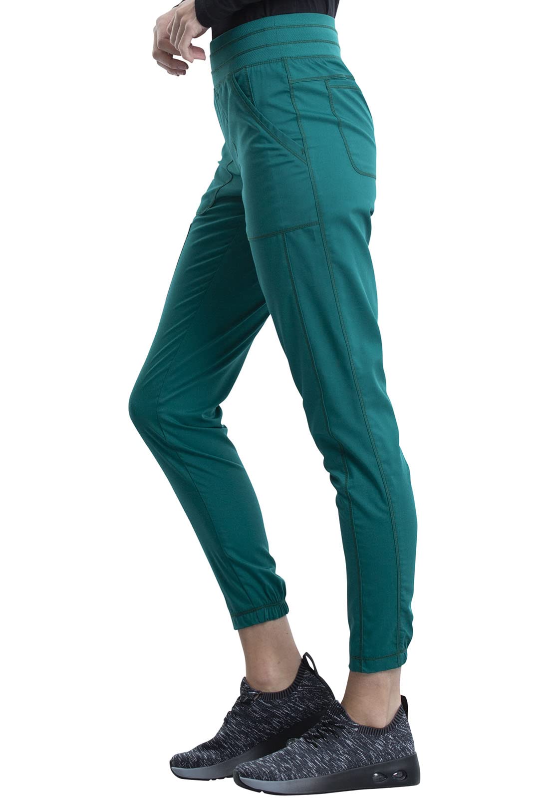 Cherokee Damen Kasack Hose Revolution - Jogger Stil mit Taschen - WWE011 | 5 Taschen, natürliche Leibhöhe, Mischgewebe-Twill, weicher 2-Wege-Stretch, Mesh-Bund für aktive Schichten