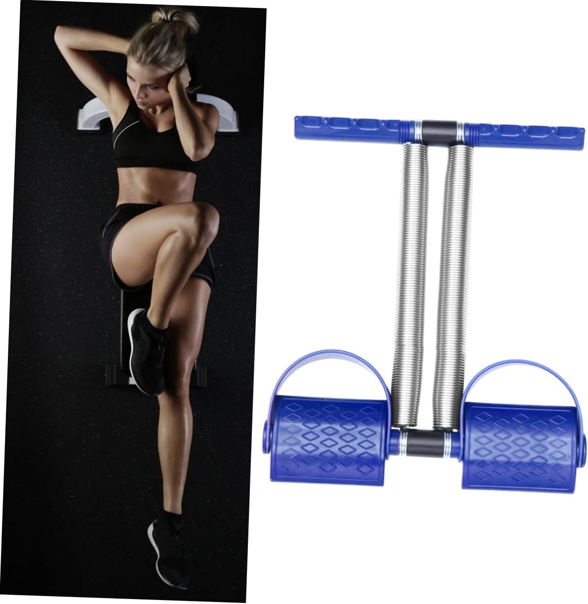 Home Fitness Pedal Leg Puller Double Spring Resistance Bands for Leg Exercise Portable Workout Equipment for Women and Men
