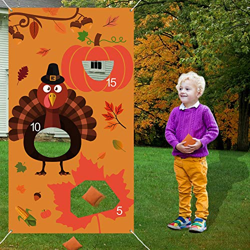 image for Tifeson Thanksgiving Games - Thanksgiving Bean Bag Toss Game with 3 Be