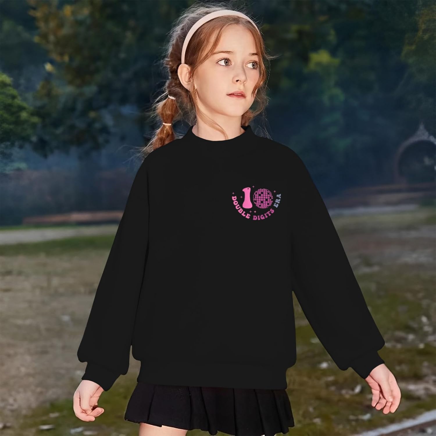 in My Double Digits Era Birthday Girl Outfit 10 Year Old 10th Birthday Girls Sweatshirt Girls Ten Bday Party Shirt - Image 2