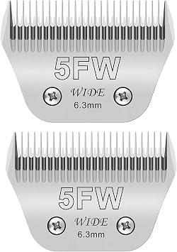 2PCS 5FW Wide Blades for Dog Grooming Blades Compatible with Andis,Oster A5,Wahl km10 Dog Clippers,Size-#5FW, 1/4-Inch Cut Length 6.3mm2pcs #5FW