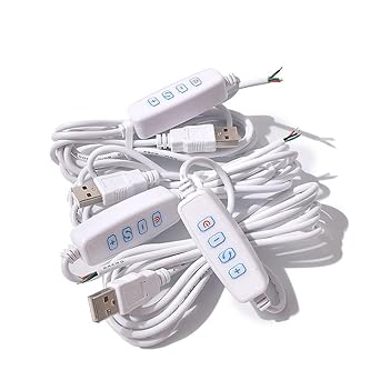 1 Pc White DC5V USB LED Dimmer Adapter LED Dimming Controlle Extension Cable with On/Off Switch r for LED Light Bulb Lamps USB-Port Power Cable for Led Light Bulb Lamps