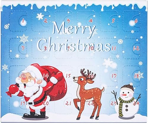 Countdown Day - Caja de pulsera para niños de Papá Noel, juego de bricolaje con la llegada de las vacaciones, caja de regalo, calendario de pared de