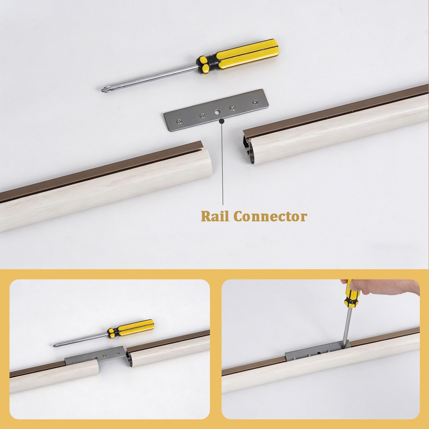 Rail double for rideaux Fixation murale Tringle à rideaux Silencieux