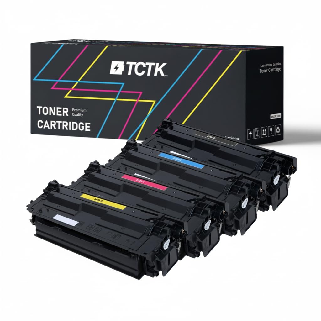 TCTK Toner 508X CRG-040H zestaw 4 szt. CMYK kompatybilny z HP Color LaserJet Enterprise Flow MFP M577 M577c M577CM M577dn M577dnm M577f M577XM M577z, zastępuje CF360X