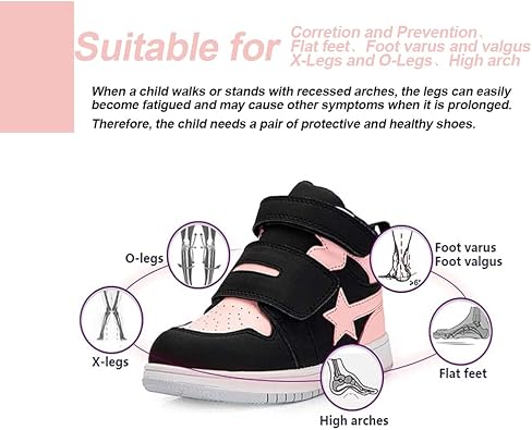 Kids Orthopedic Shoes for Boys and Girls Flat Feet,Lightweight Corrective Toddlers Sneakers with Arch and Ankle Support,Non-Slip Sole