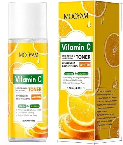 MOOYAM Vitamin C Nourishing Face Toner with Nicotinamide, 120ml | Alpha Arbutin Formula, Reduces Pores & Wrinkles, Boosts Skin Elasticity, Glycerol & Allantoin, Long-Lasting Hydration