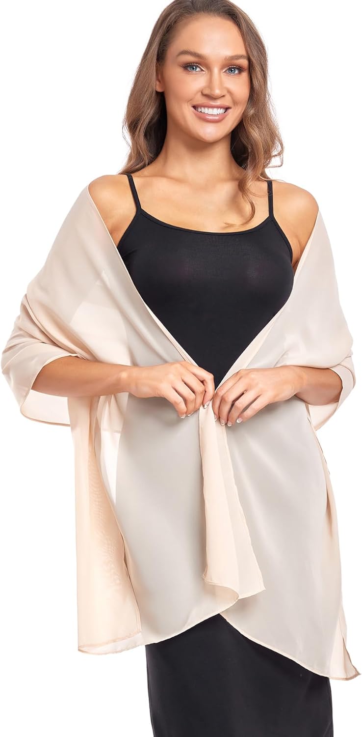 olyrjie Soft Chiffon Scarfs Shawls and Wraps for Evening Dresses Wedding Shawl Wraps Bridal Scarve for Women - Image 5