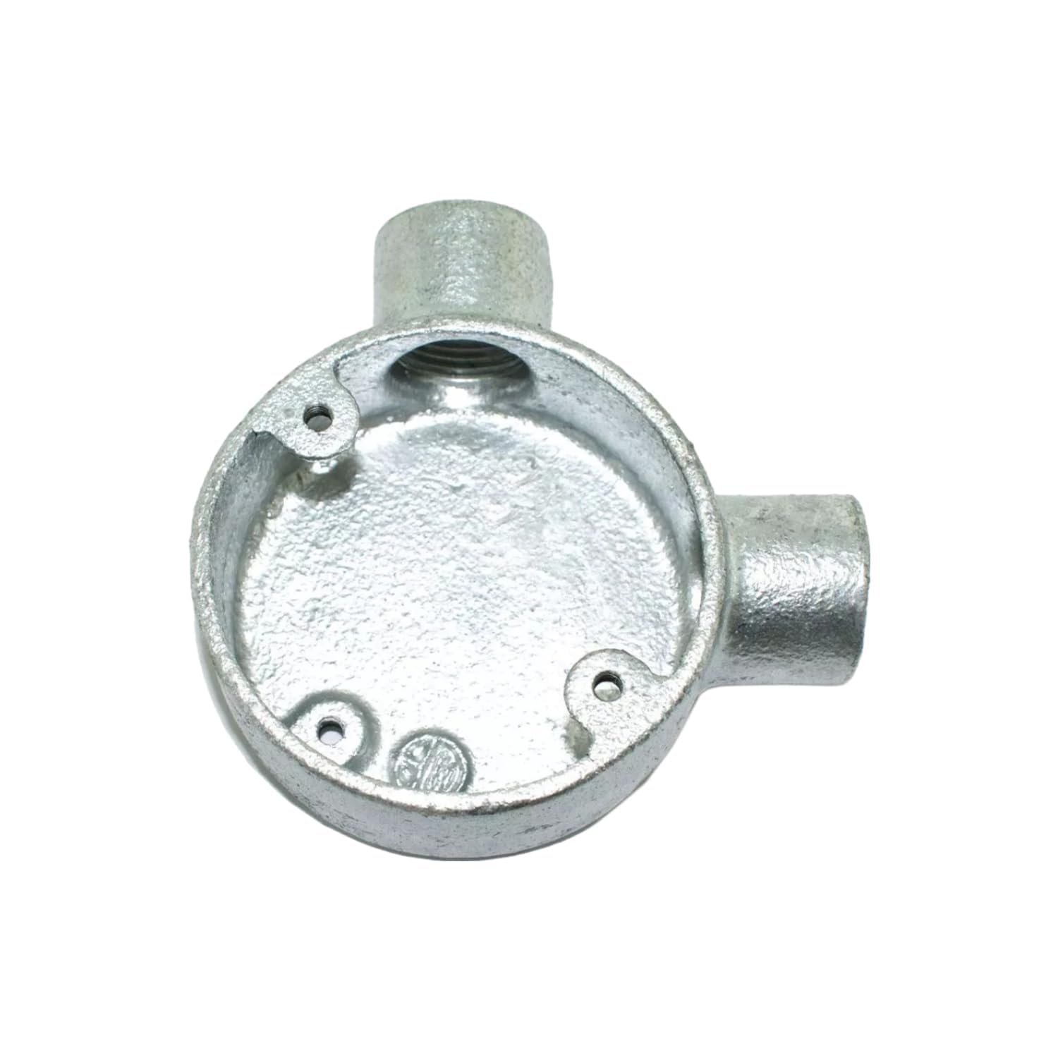 Set of 10 3Pcs 20mm Galvanized Circular Conduit Box L Angle 2 Way Intersection Terminal Circular Box Galvanized Metal with Female Thread for Electrical Wiring, Ideal for Conduit Lighting Fixtures