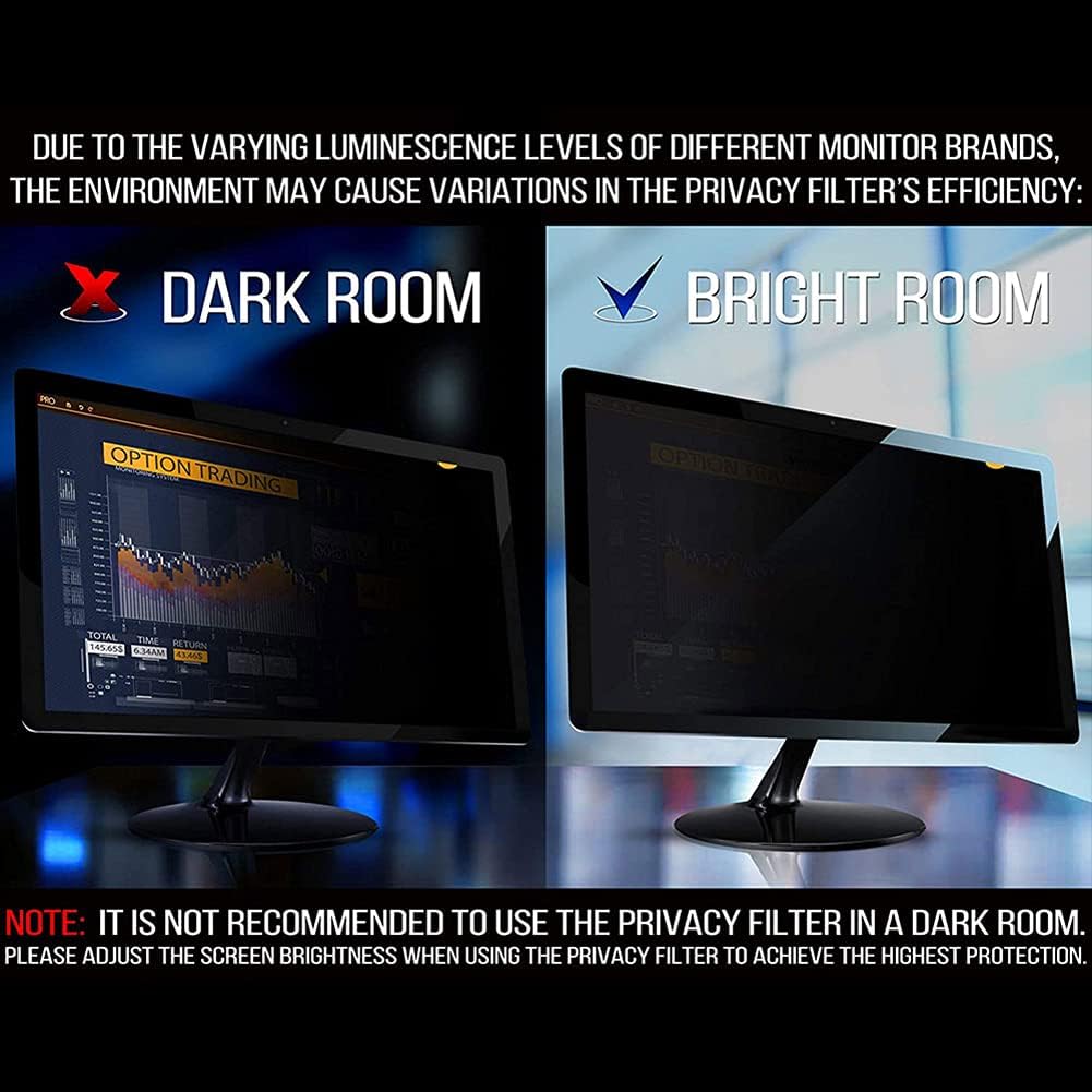 WSHA Removable Laptop Privacy Screen Filter for Widescreen Displays/Anti Glare Protection Film for Data Confidentiality,24inch(517.4x323.6mm)