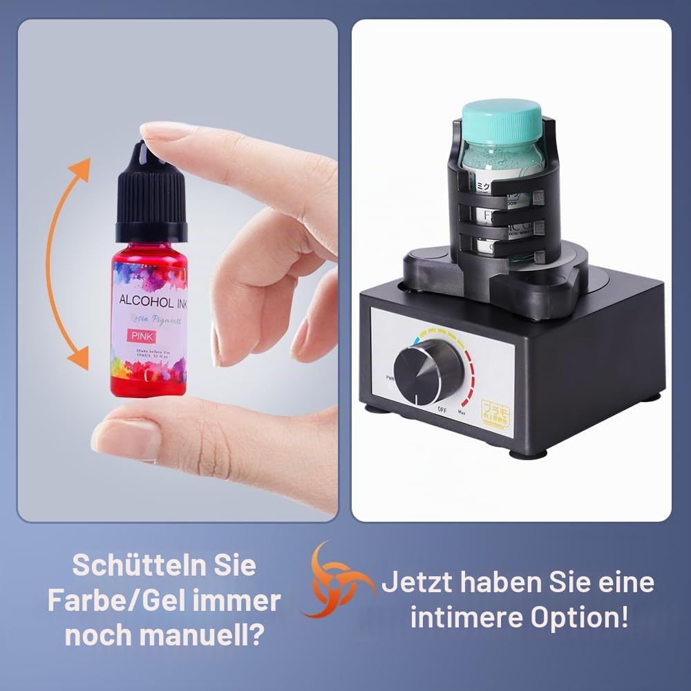 Mini Vortex Mixer, DIY/Gundam Modell Farbstreuer, freihändig, 300~2400 U/min, dreistufige Geschwindigkeitsmischung, geeignet 10-100 ml Shaker, für Farbe, Nagellack, Labor, Farben Acryl,