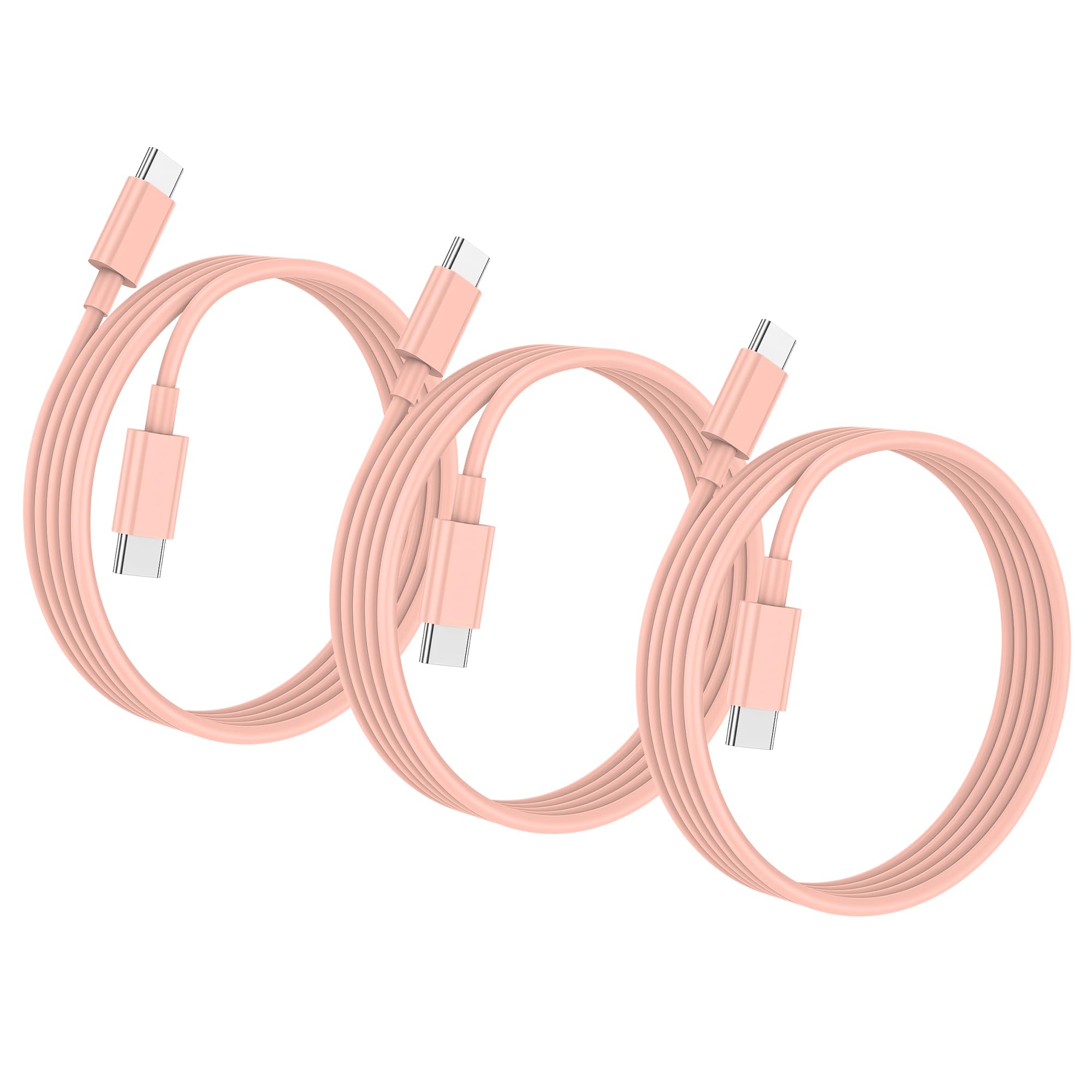 USB C to USB C Cable 6ft 3Pack, iPhone 15 Charging Cable,60W Type C Fast Charger Cord for iPhone 15/ipad Pro 12.9/11/Air/Mini,MacBook Pro,for Samsung Galaxy S23/S22(Pink)