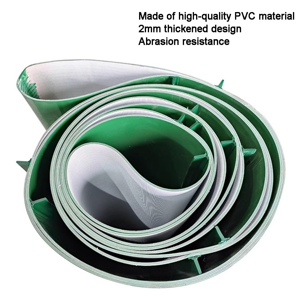 YJEUZCD Climbing Conveyor Electric PVC Belt, Fruit Sorting Conveyor Belt, Industrial Machine Transport Replacement Belts, Line Pulley with Baffle(3.3x82.0 ft)