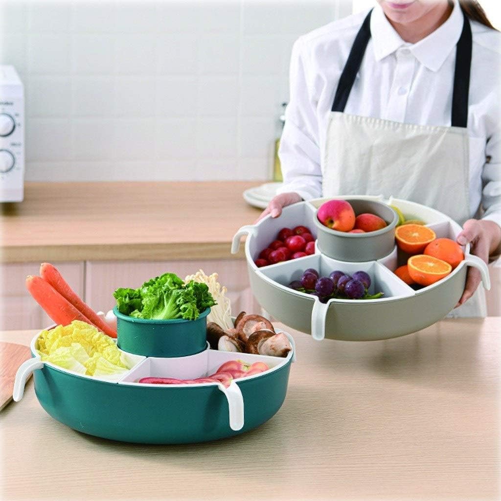 Draining Rack The Double-Layer Colander Assortment is Used to Clean Fruits and Vegetables The 21.5in Large Plastic Drainer can be Divided Into 5 Small Colanders. Drainage Rack(Green)