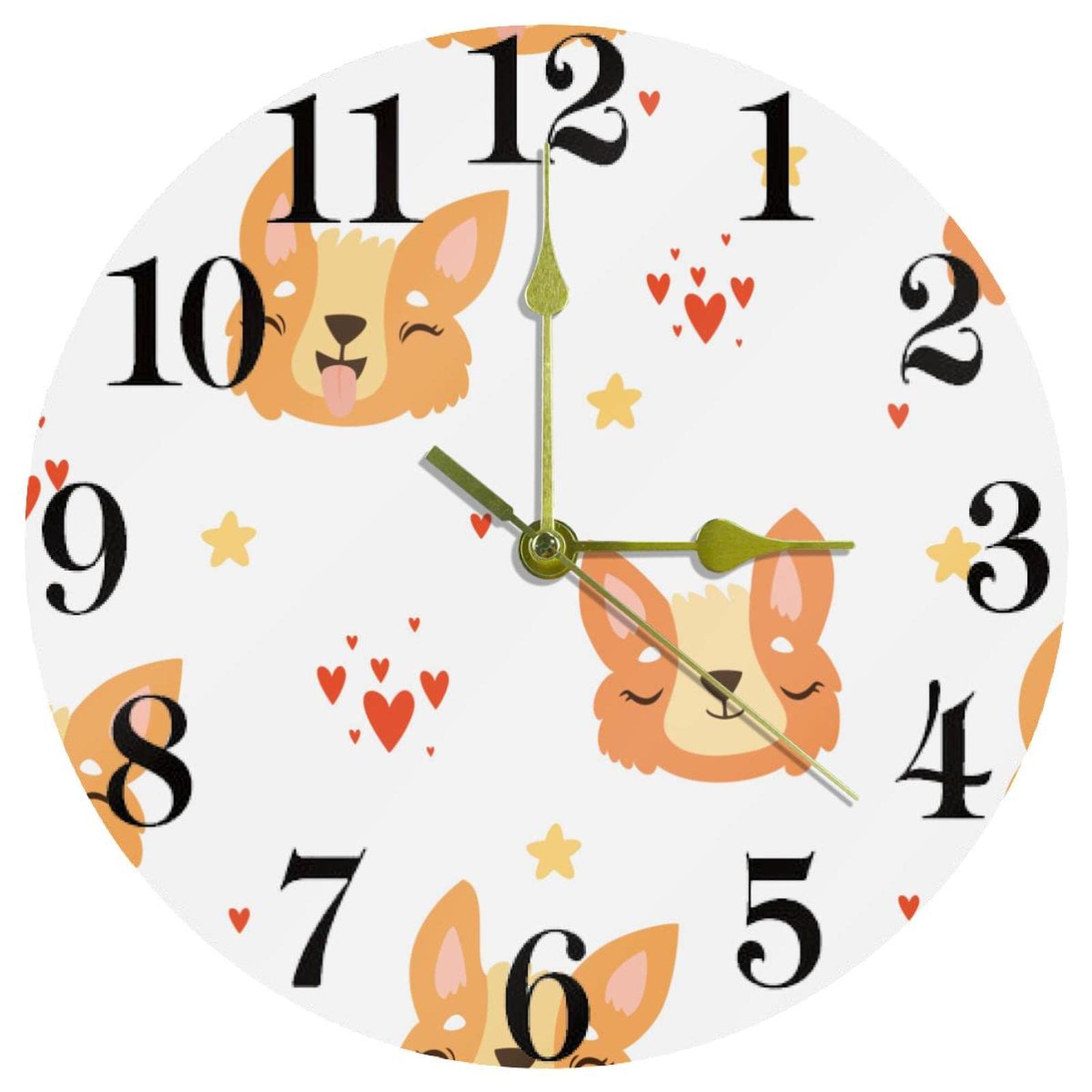 Horloge murale Corgi au design épuré sans coutures pour salon moderne