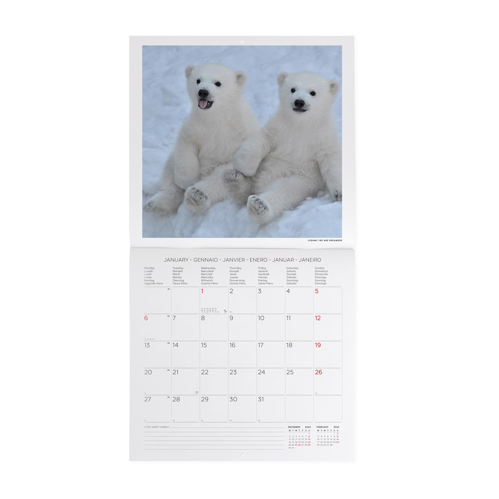 Calendrier Mural 2026 La Dolce Vita - 18x18 Cm, 12 Mois + Planificateur, Recettes Italiennes, 6 Langues