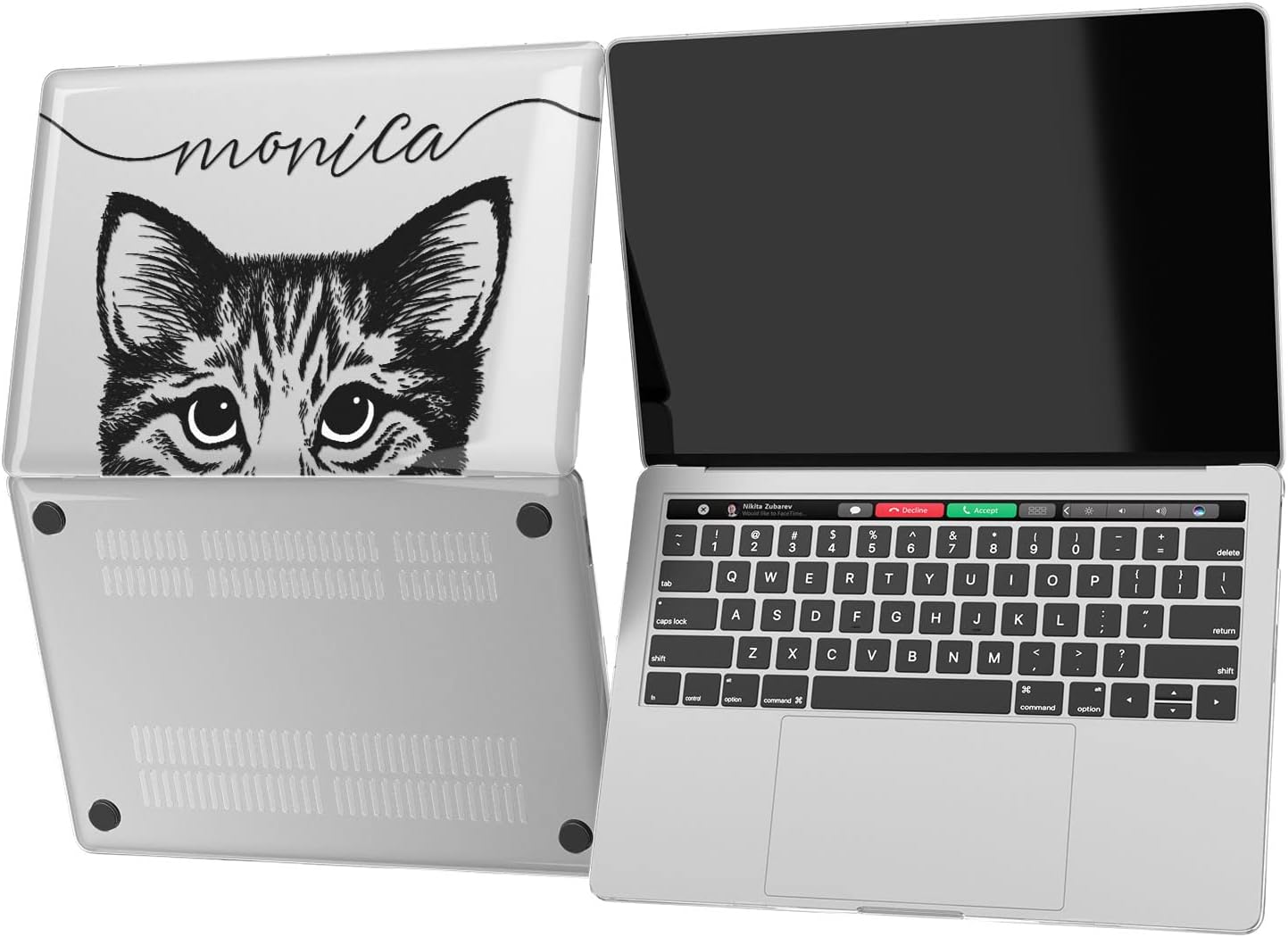 Hard Case Compatible with MacBook Air 13 15 inch Pro 16 14 M5 M4 M3 M2 M1 2026 2025 2024 2022 2020 Cat Pet Retina Name Custom Kitten Personalization Plastic Laptop Adorable Shell Clear