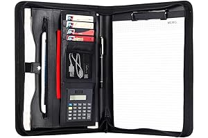 Eshow Leather Portfolio: Professional Zippered Padfolio for Success