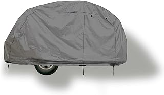 EliteShield Premium Teardrop Trailer Camper Covers, Tear Resistant Teardrop RV Camper Cover with Access Panels, Fits up to 8'L 5'W Gray Color