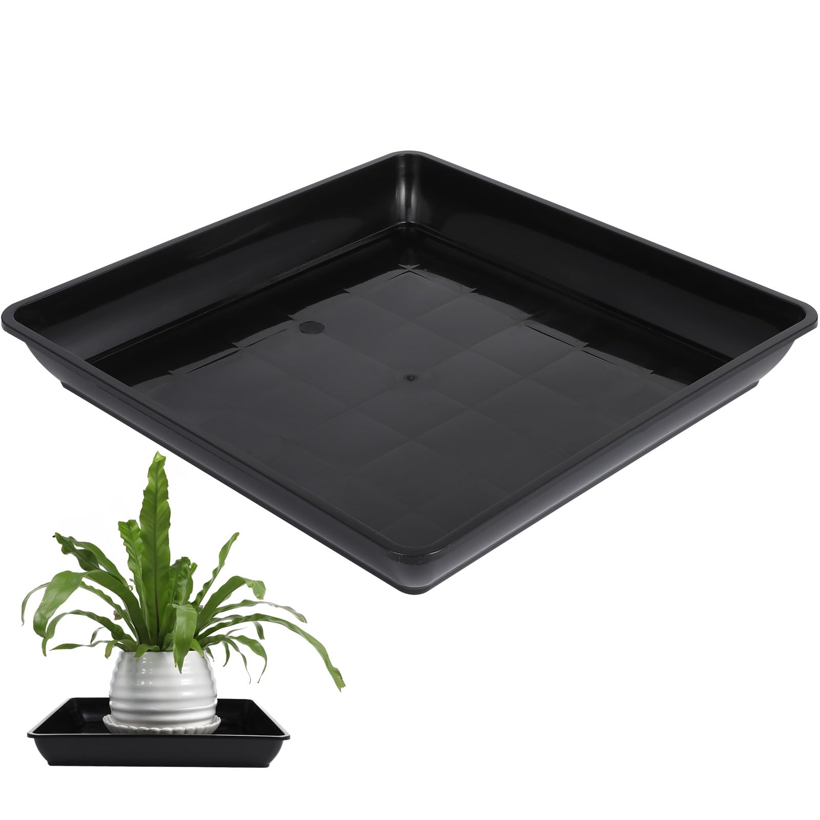 Toddmomy Bandejas de Plástico para Plantas (Paquete de 2): Platillos Cuadrados para Exteriores, Bandejas de Goteo para Macetas Y Balcones.