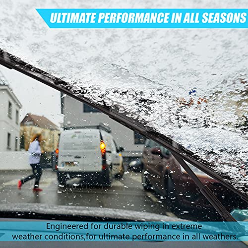 Heeteco 22" + 21" 3-He Wiper Blades,Premium All-Seasons Durable Stable And Quiet Oem Quality J&U Hook Front Windshield Wipers (Pack Of 2) #TOP6