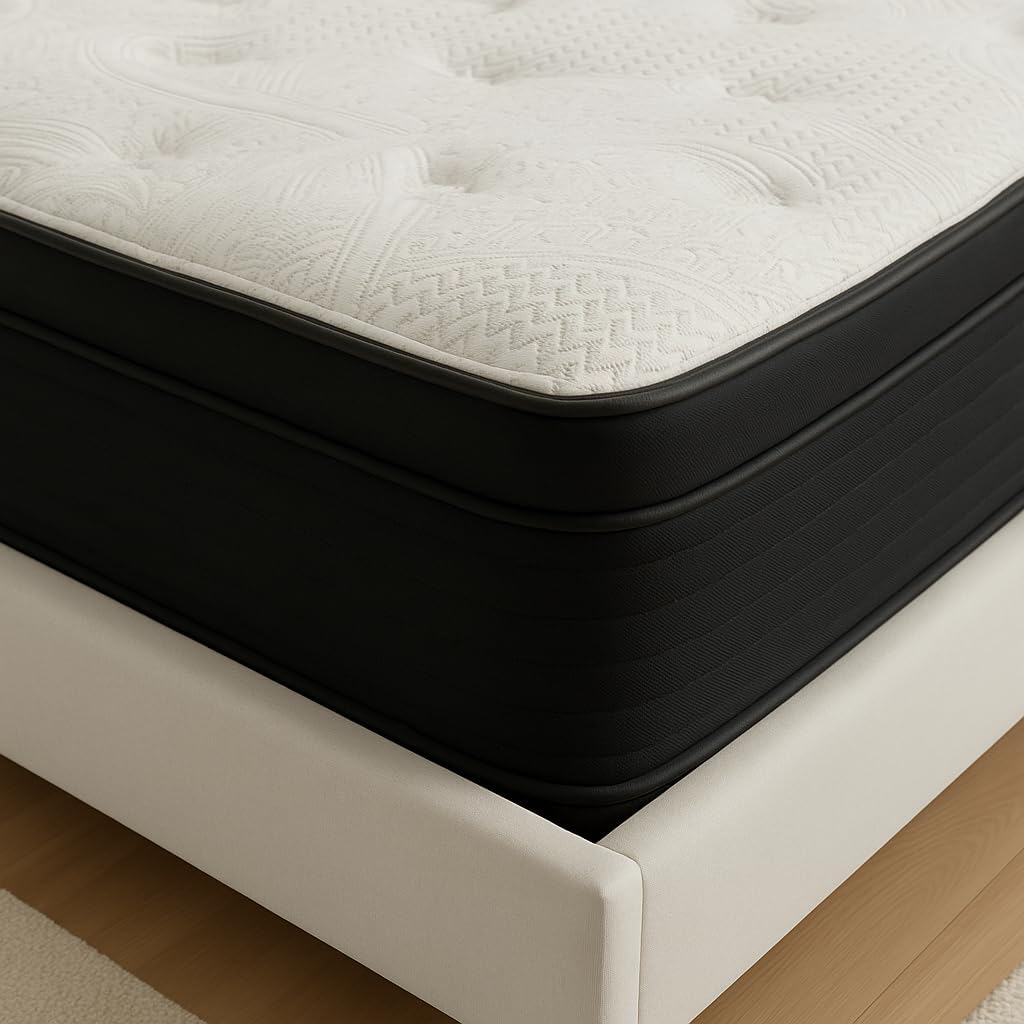 Hybrid King Mattress 13 Inch – Medium Plush Bed in a Box with Cooling Gel Memory Foam & Pocketed Coils | Pressure Relief, Motion Isolation, Back & Edge Support | King Size Mattress