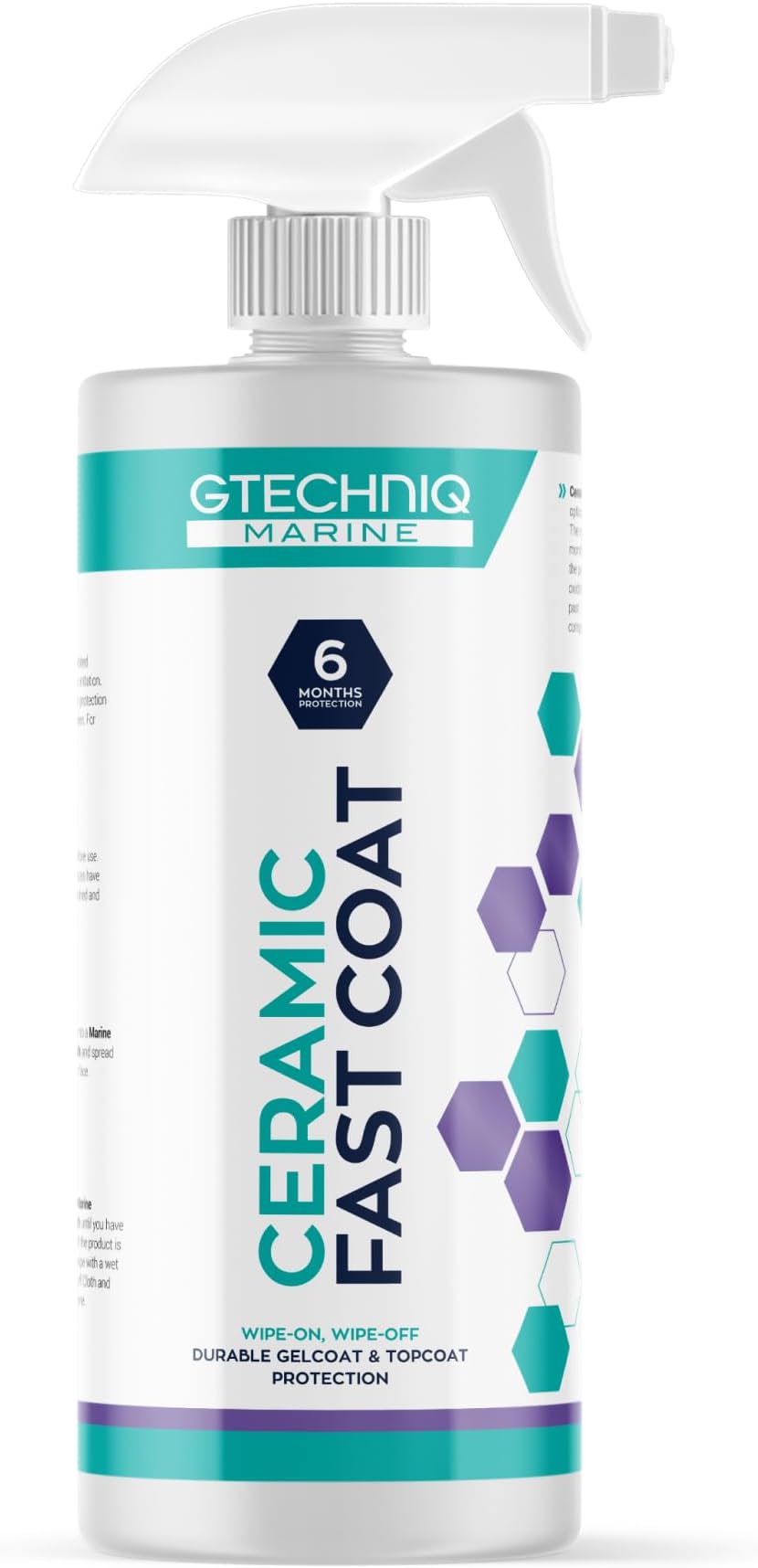 Gtechniq Marine Ceramic Fast Coat, Spray-on Wipe-Off Protective Ceramic Coating for Boats, Yachts and Jet Skis, Dirt and Water-Repellent, 500ml, 6 Months Protection, Essential Boat Accessories