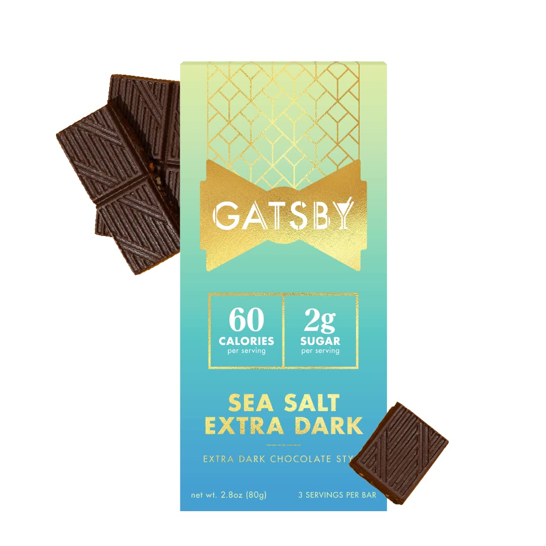 Gatsby Sea Salt Extra Dark Chocolate Style Bars 6Pack