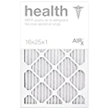AIRX WICKED CLEAN AIR. Premium MERV 13 HEALTH Series - Made in the USA - Box of 6 - Pleated Air Filter 16x25x1