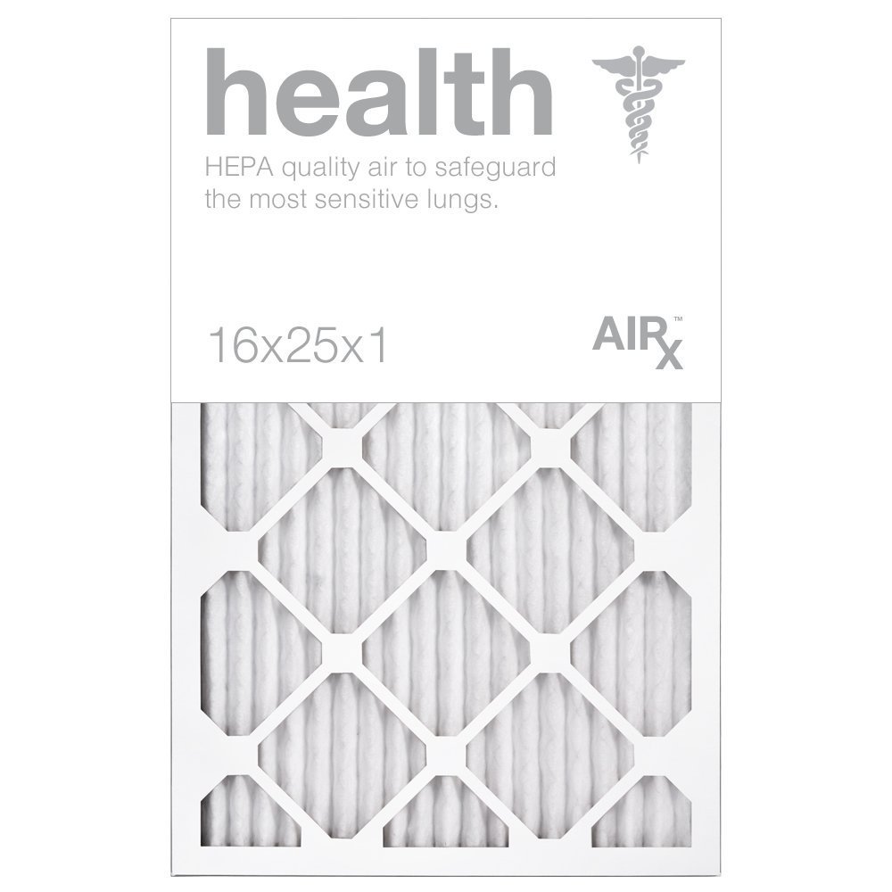 AIRX WICKED CLEAN AIR. Premium MERV 13 HEALTH Series - Made in the USA - Box of 6 - Pleated Air Filter 16x25x1
