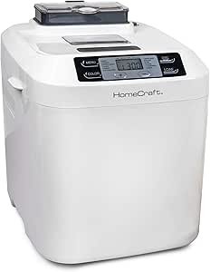 HomeCraft HCPBMAD2WH Bread Maker With Auto Fruit &amp; Nut Dispenser, Makes 2 Lb. Loaf Size, 3 Crust Options, 12 Programmable Settings