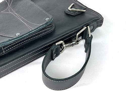 Full Grain Leather Drum Stick Bag - “The Seville” Stickbag By Anthology Gear (Carbon Black) #TOP4