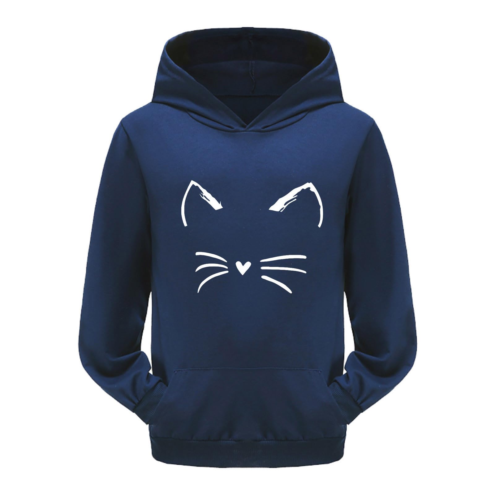 Sweat à capuche navy fillette 9-10 ans confortable à manches longues - 4