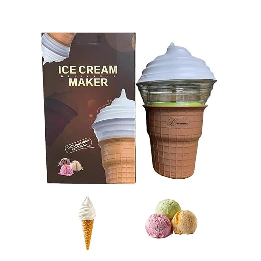 Ice Cream Maker, 450ml Suitable for Family Sharing Capacity, Easy Electric Ice Cream Maker, Fun Shape Ice Cream Machine, Frozen Yogurt, Fun Kitchen Appliances